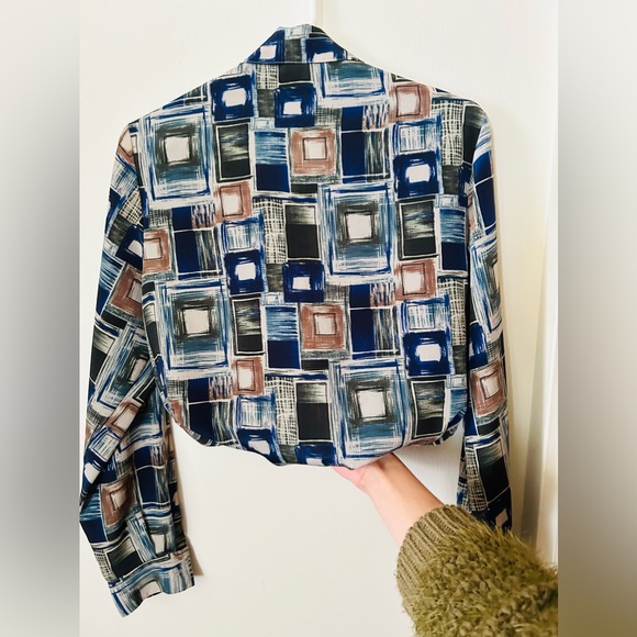 849- Dana Gibson Abstract Vintage Button Down - Picture 2 of 6